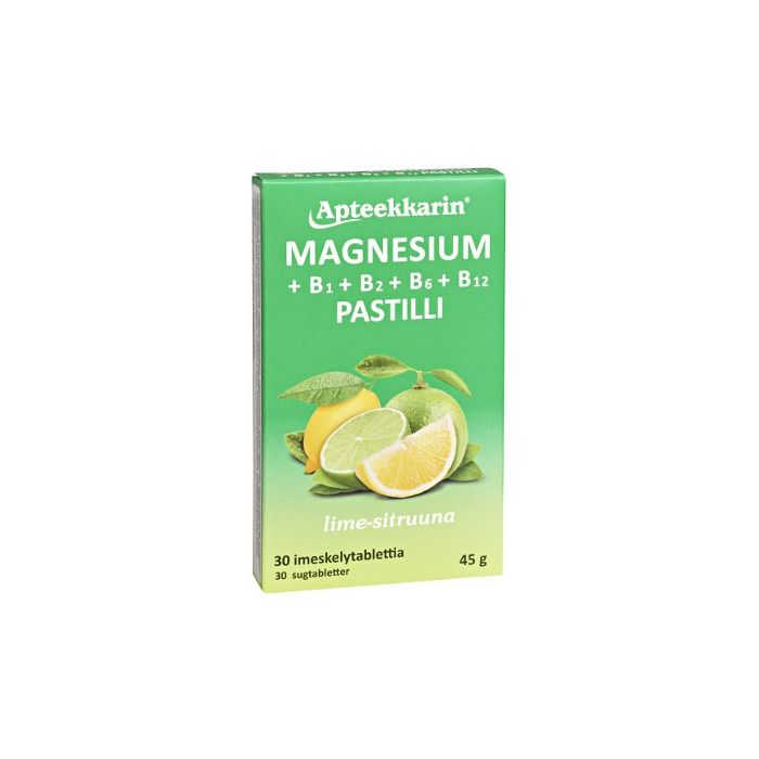 1000016520_Apteekkarin_Magnesium_B_pastilli_lime_sitruuna_30_kpl_pakkauskuva_Pakkauskuva10570_jpg