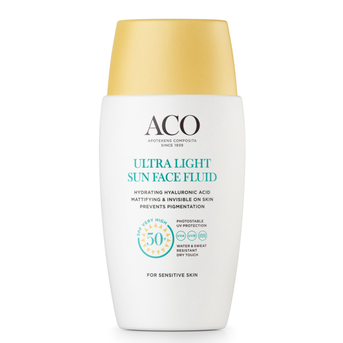ACO Sun Face Ultra Light Fluid SPF 50+ 40 ml kuva 2