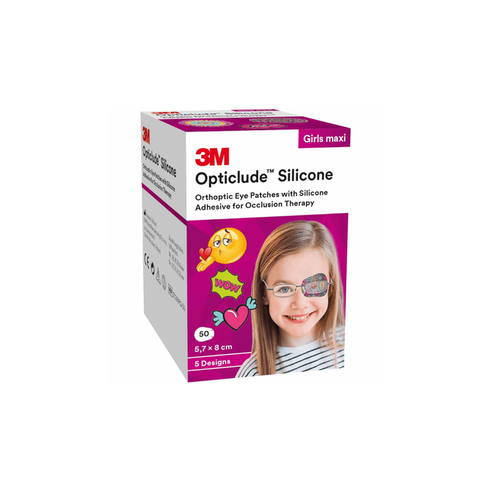 3M Opticlude Silicone Maxi 5,7x8cm lajitelma tytöille 50 kpl - Rotuaarin apteekki                           