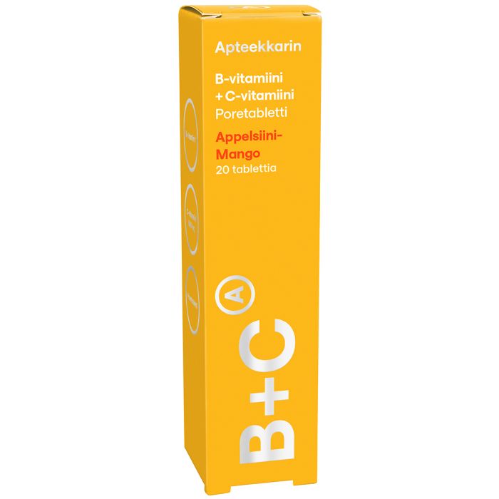 Apteekkarin B+C poretabletti appelsiini-mango 20 tabl kuva 3