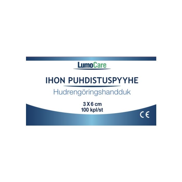 Lumocare ihonpuhdistuspyyhe 3 x 6 cm 100 kpl kuva 3