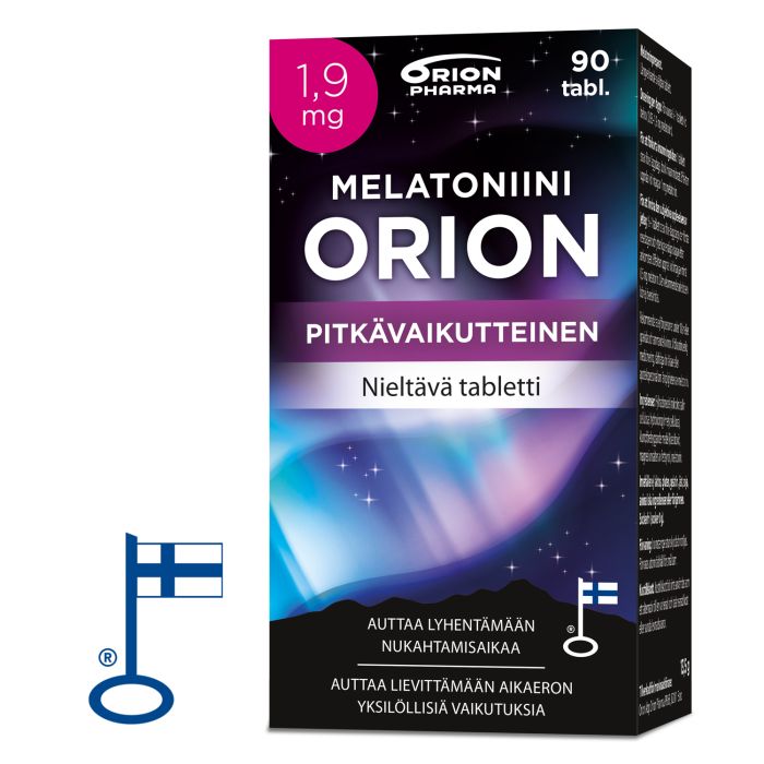 Melatoniini Orion 1,9 mg pitkävaikutteinen 90 tabl | Rotuaarin apteekki                          