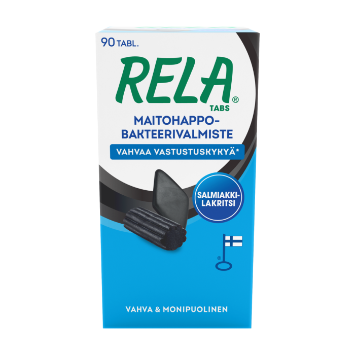 Rela tabs salmiakki-lakritsi  90 tabl - vahvaa vastustuskykyä - Rotuaarin verkkoapteekki                            