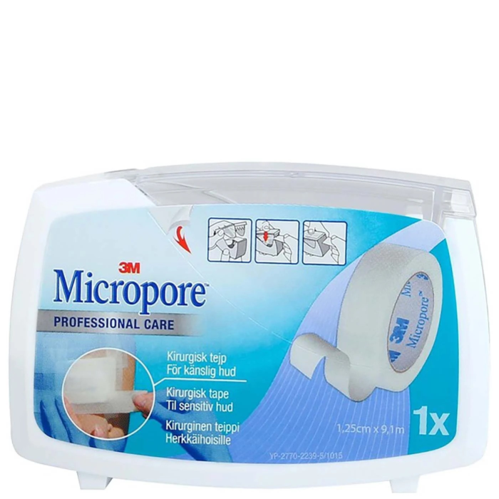 3M Micropore 1,25cmx9,1m valkoinen teippi katkokelassa - Rotuaarin apteekki                            