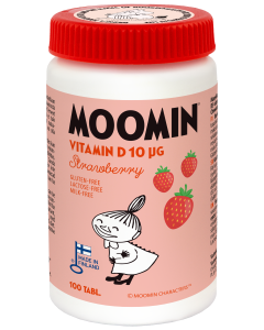 Moomin Vitamin D strawberry 100 tablettia