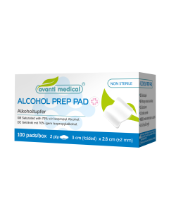 Avanti Medical ihonpuhdistuslappu 2krs 3x3 cm 100x1 kpl