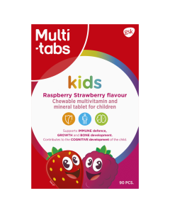 Multi-tabs Kids Vadelma-Mansikka Monivitamiini 90 purutabl