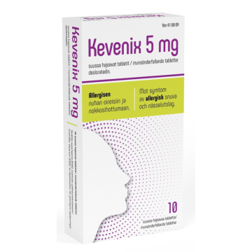 KEVENIX tabletti, suussa hajoava 5 mg 10 fol