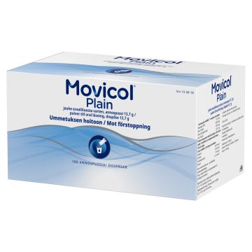 MOVICOL PLAIN jauhe oraaliliuosta varten, annospussi 100 kpl
