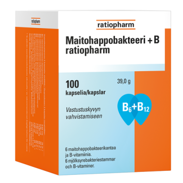 Maitohappobakteeri + B ratiopharm 100 kaps
