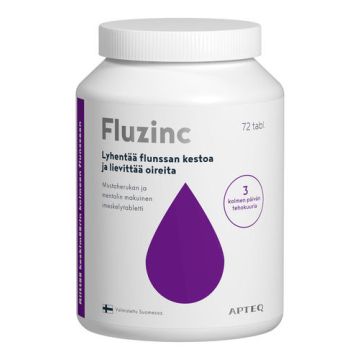 Apteq Fluzinc mustaherukka 72 tabl