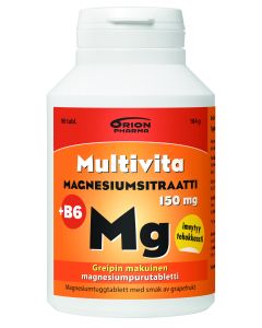 Multivita magnesiumsitraatti +B6 greippi 150 mg 90 purutabl
