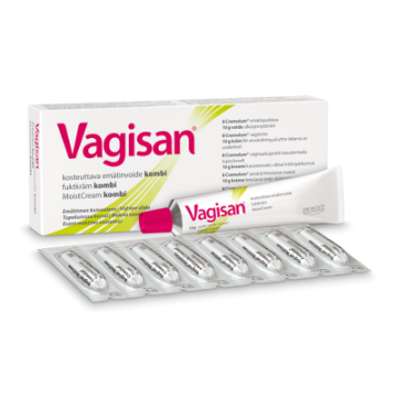 Vagisan Kombi yhdistelmäpakkaus emätinpuikko 8 kpl, voide 10 g 1 kpl