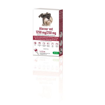 ATAXXA VET paikallisvaleluliuos 1250/250 mg koiralle yli 10 kg-25 kg 2,5 ml