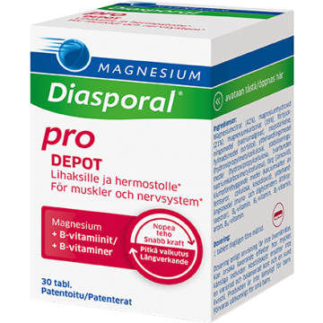 Diasporal Magnesium depot +B-vitamiini Complex 30 kpl