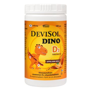 Devisol Dino appelsiini-kola 10 mikrog purutabl 100 kpl