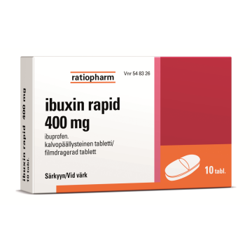 IBUXIN RAPID tabletti, kalvopäällysteinen 400 mg 10 fol