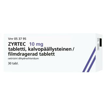 ZYRTEC tabletti, kalvopäällysteinen 10 mg 30 fol