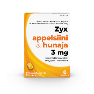 ZYX APPELSIINI & HUNAJA imeskelytabletti 3 mg 20 fol