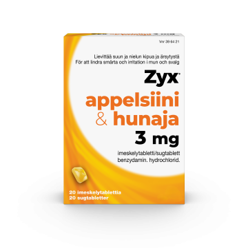 ZYX APPELSIINI & HUNAJA imeskelytabletti 3 mg 20 fol