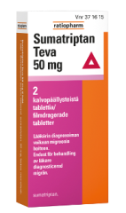 SUMATRIPTAN TEVA tabletti, kalvopäällysteinen 50 mg 2 fol