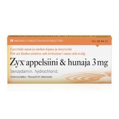 ZYX APPELSIINI & HUNAJA imeskelytabletti 3 mg 20 fol