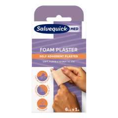 Salvequick Med Foam plaster 6cmx1m 1 kpl