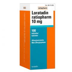 LORATADIN RATIOPHARM 10 mg tabl 100 fol