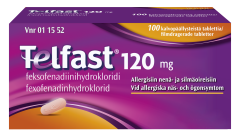 TELFAST tabletti, kalvopäällysteinen 120 mg 100 fol