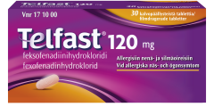 TELFAST tabletti, kalvopäällysteinen 120 mg 30 fol
